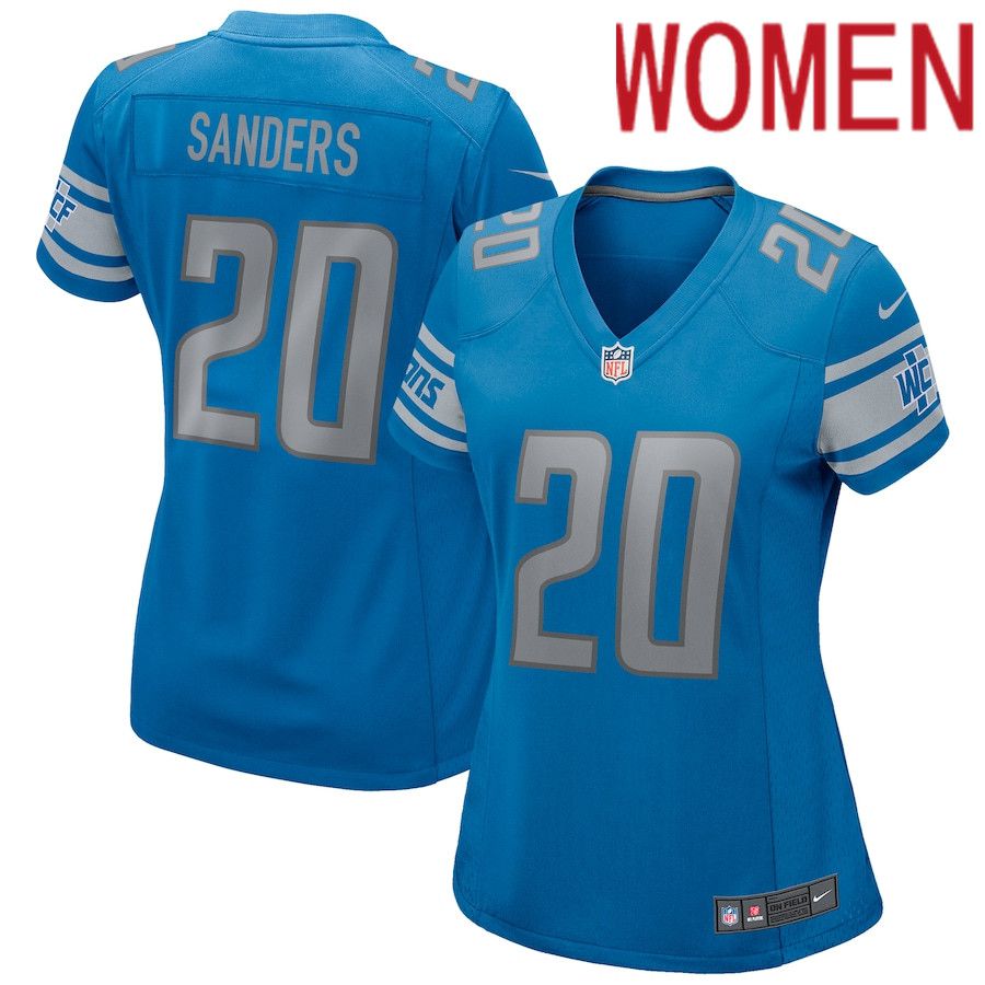 Women Detroit Lions #20 Barry Sanders Nike Blue Game Retired Player NFL Jersey